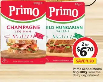 Coles Primo Sliced Meats 80g-100g offer