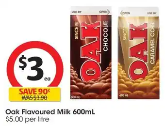 Coles Oak Flavoured Milk 600mL offer
