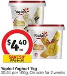Coles Yoplait Yoghurt 1kg offer
