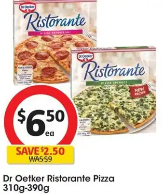 Coles Dr Oetker Ristorante Pizza 310g-390g offer
