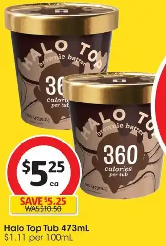 Coles Halo Top Tub 473mL offer