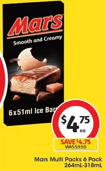 Coles Mars Multi Packs 6 Pack 264mL-318mL offer
