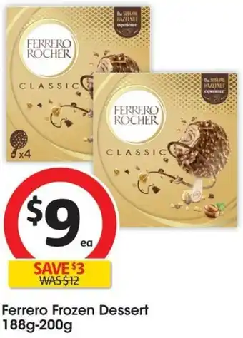 Coles Ferrero Frozen Dessert 188g-200g offer