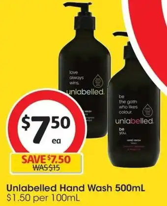 Coles Unlabelled Hand Wash 500mL offer