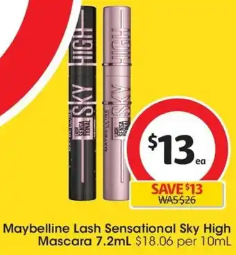 Coles Maybelline Lash Sensational Sky High Mascara 7.2mL offer
