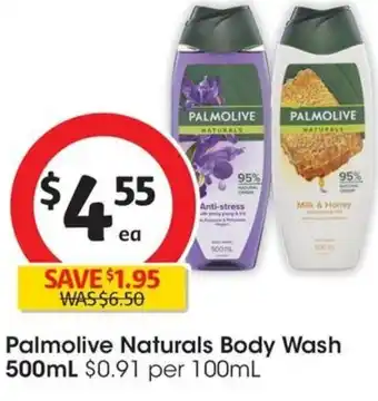 Coles Palmolive Naturals Body Wash 500mL offer