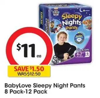 Coles BabyLove Sleepy Night Pants 8 Pack-12 Pack offer