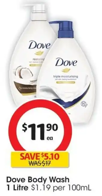 Coles Dove Body Wash 1 Litre offer