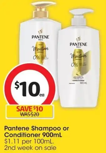 Coles Pantene Shampoo or Conditioner 900mL offer