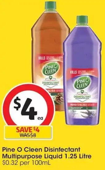 Coles Pine O Cleen Disinfectant Multipurpose Liquid 1.25 Litre offer