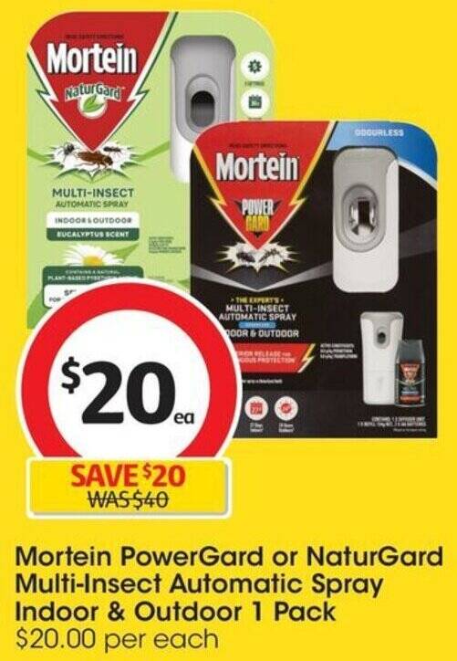 Mortein PowerGard or NaturGard Multi-Insect Automatic Spray Indoor ...