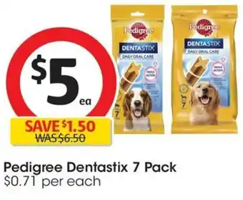 Coles Pedigree Dentastix 7 Pack offer