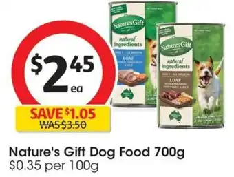 Coles Nature's Gift Dog Food 700g offer