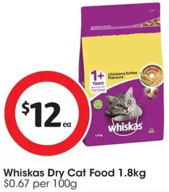 Coles Whiskas Dry Cat Food 1.8kg offer
