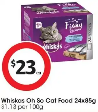 Coles Whiskas Oh So Cat Food 24x85g offer