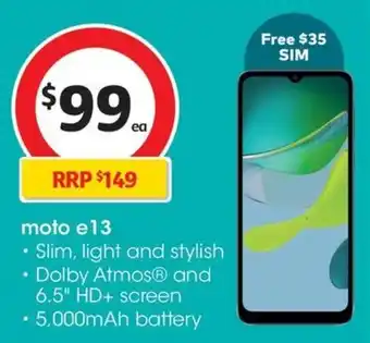 Coles moto e13 offer