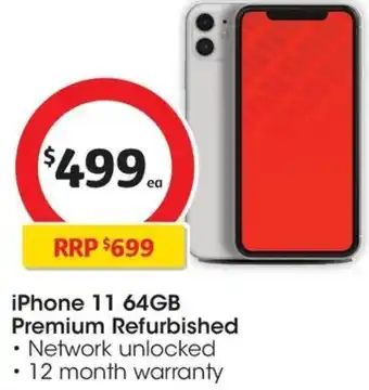 Coles iPhone 11 64GB Premium Refurbished offer
