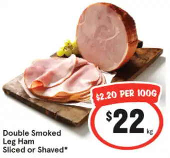 IGA Double Smoked Leg Ham Sliced or Shaved offer