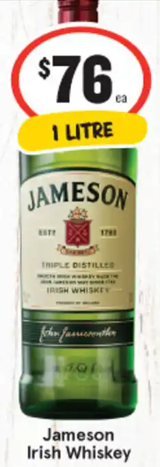 IGA Jameson Irish Whiskey offer
