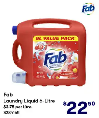 BIG W Fab Laundry Liquid 6-Litre offer