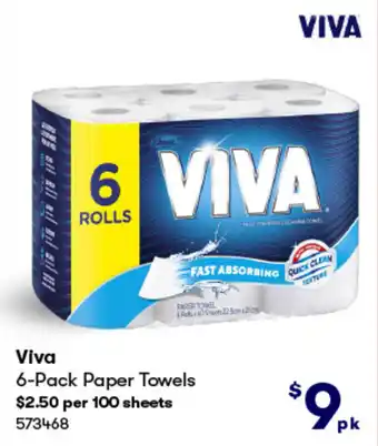 BIG W Viva 6-Pack Paper Towels offer