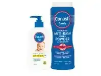 Foodworks Curash Baby Care Moisturising Soap Free Bath 400ml or Medicated Family Powder 100g offer