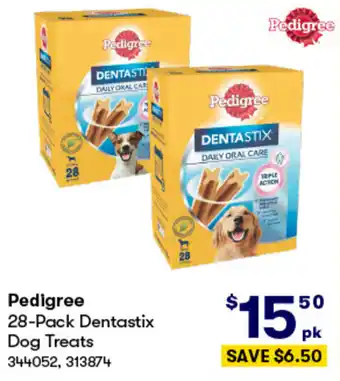 BIG W Pedigree 28-Pack Dentastix Dog Treats offer