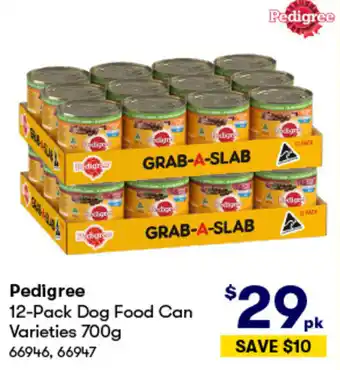 BIG W Pedigree 12-Pack Dog Food Can Varieties 700g offer