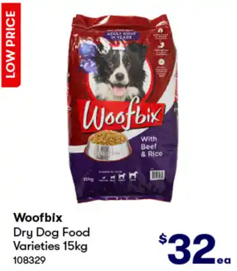 BIG W Woofbix Dry Dog Food Varieties 15kg offer