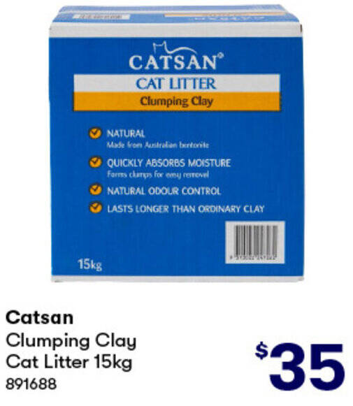 Catsan Clumping Clay Cat Litter 15kg offer at BIG W