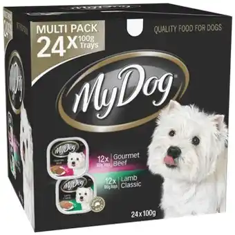 BIG W My Dog Tinned Dog Food Multi Pack 24 x 100g - Gourmet Beef & Classic Lamb offer
