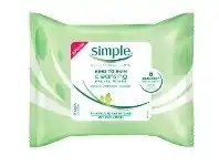 Coles Simple Kind to Skin Facial Cleansing Wipes 25 Pack offer
