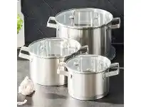 ALDI Pro Chef Stainless Steel Pot Set 3 Piece offer
