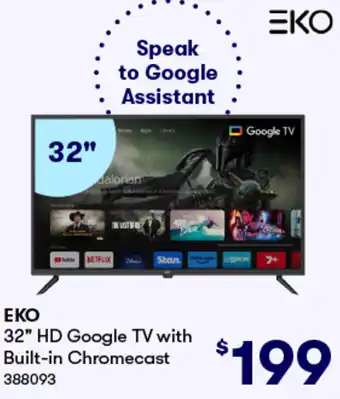BIG W EKO 32" HD Google TV with Built-in Chromecast offer