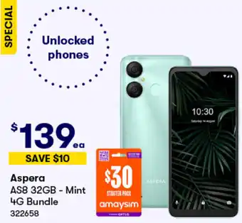 BIG W Aspera AS8 32GB - Mint 4G Bundle offer