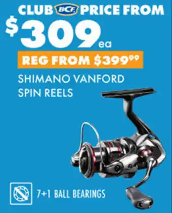 BCF SHIMANO VANFORD SPIN REELS offer