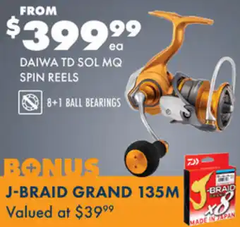 BCF DAIWA TD SOL MQ SPIN REELS offer