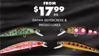 BCF DAIWA SILVERCREEK & PRESSO LURES offer