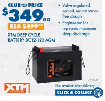 BCF XTM DEEP CYCLE BATTERY DC12-120 AGM offer