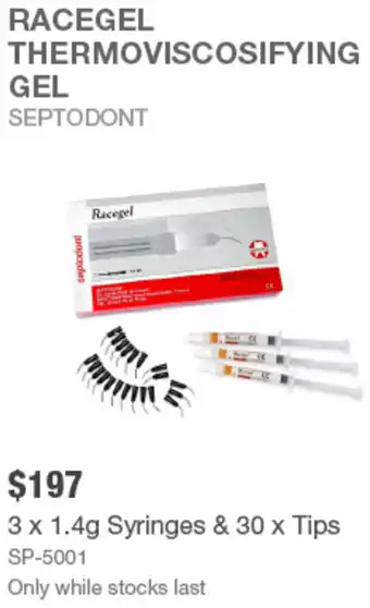 Henry Schein RACEGEL THERMOVISCOSIFYING GEL offer