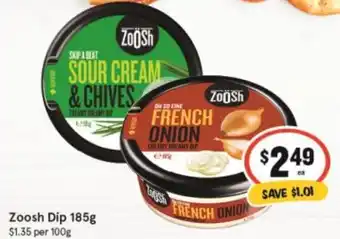 IGA Zoosh Dip 185g offer