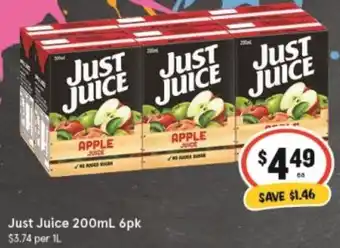 IGA Just Juice 200mL 6pk offer