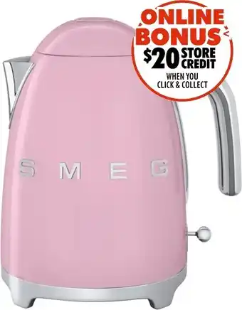 The Good Guys Smeg 50s Retro Style Kettle - Pink offer