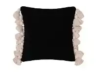 LivingStyles Janey Chenille Scatter Cushion, Black offer