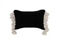 LivingStyles Janey Chenille Lumbar Cushion, Black offer