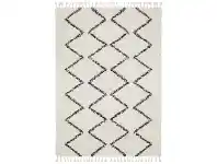 LivingStyles Saffron Amira Fringed Shag Rug, 290x200cm, White offer