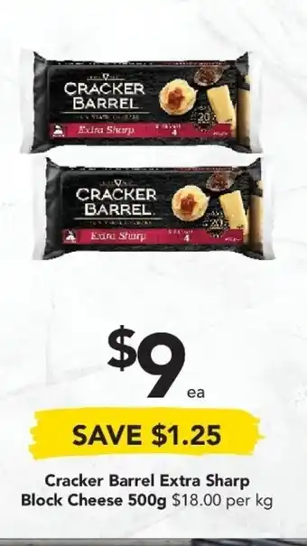 Drakes Cracker Barrel Extra Sharp Black Cheese 500g offer