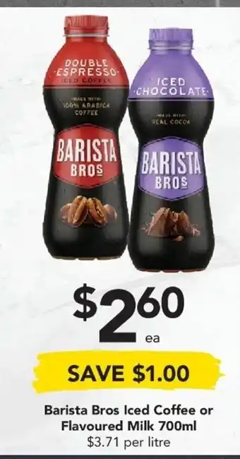 Drakes Barista Bros Iced Coffee or Flavoured Milk 700ml offer