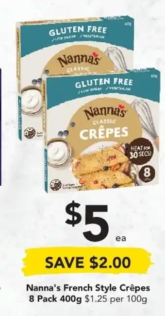Drakes Nanna's French Style Crepes 8 Pack 400g offer