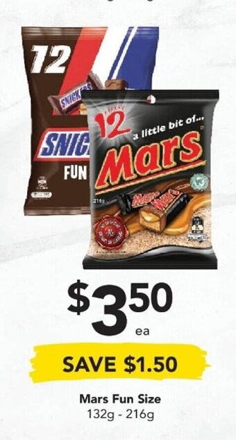 Drakes Mars Fun Size 132g - 216g offer